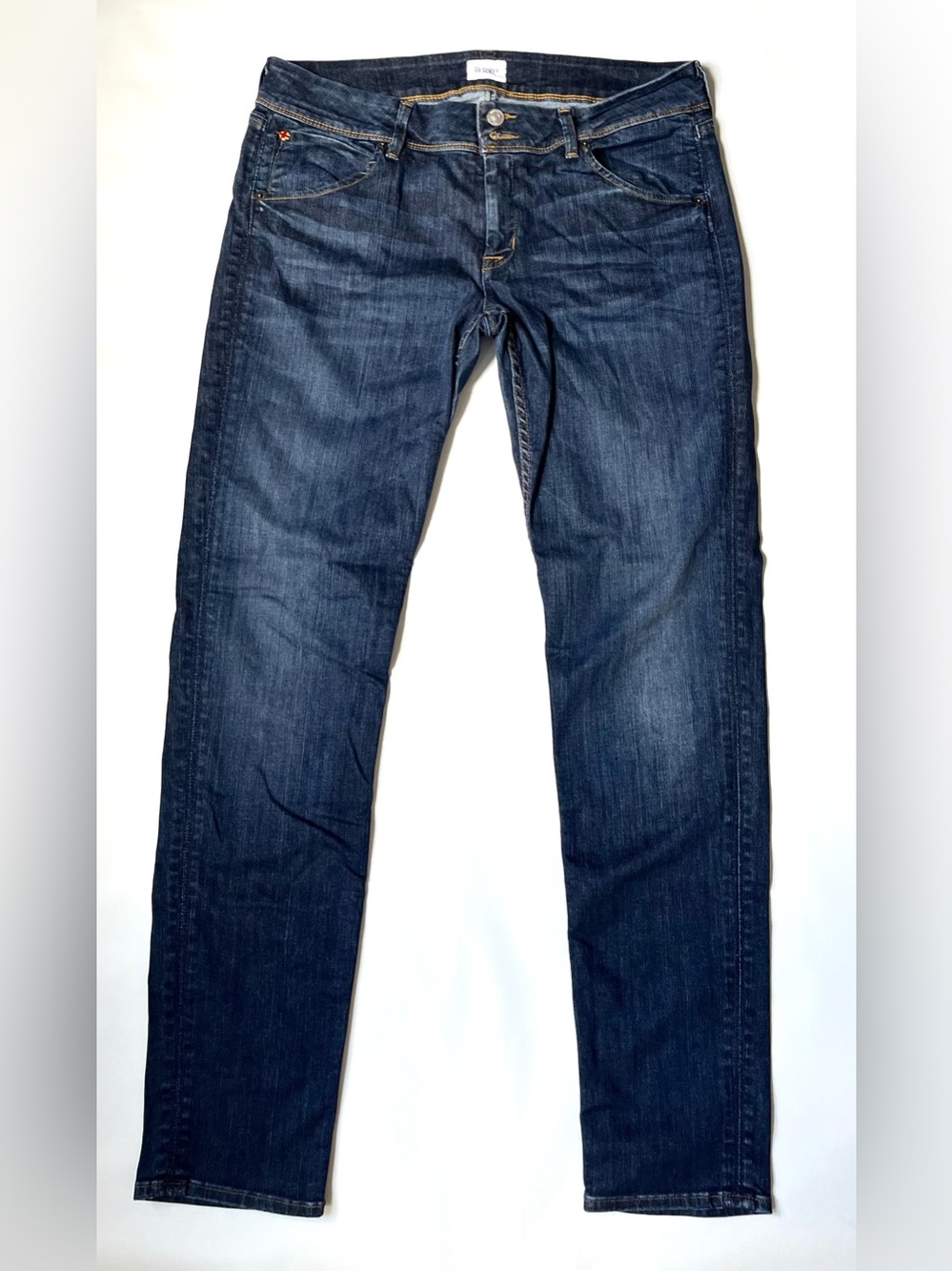 Hudson Jeans Collin Flap Straight Leg Jeans Dark Wash Blue Low Rise Size 31